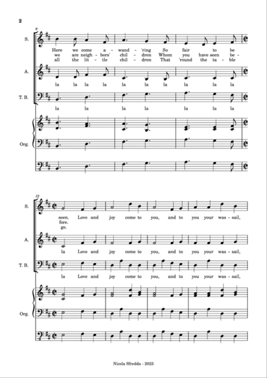 Here we come a wassailing 3-Part scores gallery preview page 2
