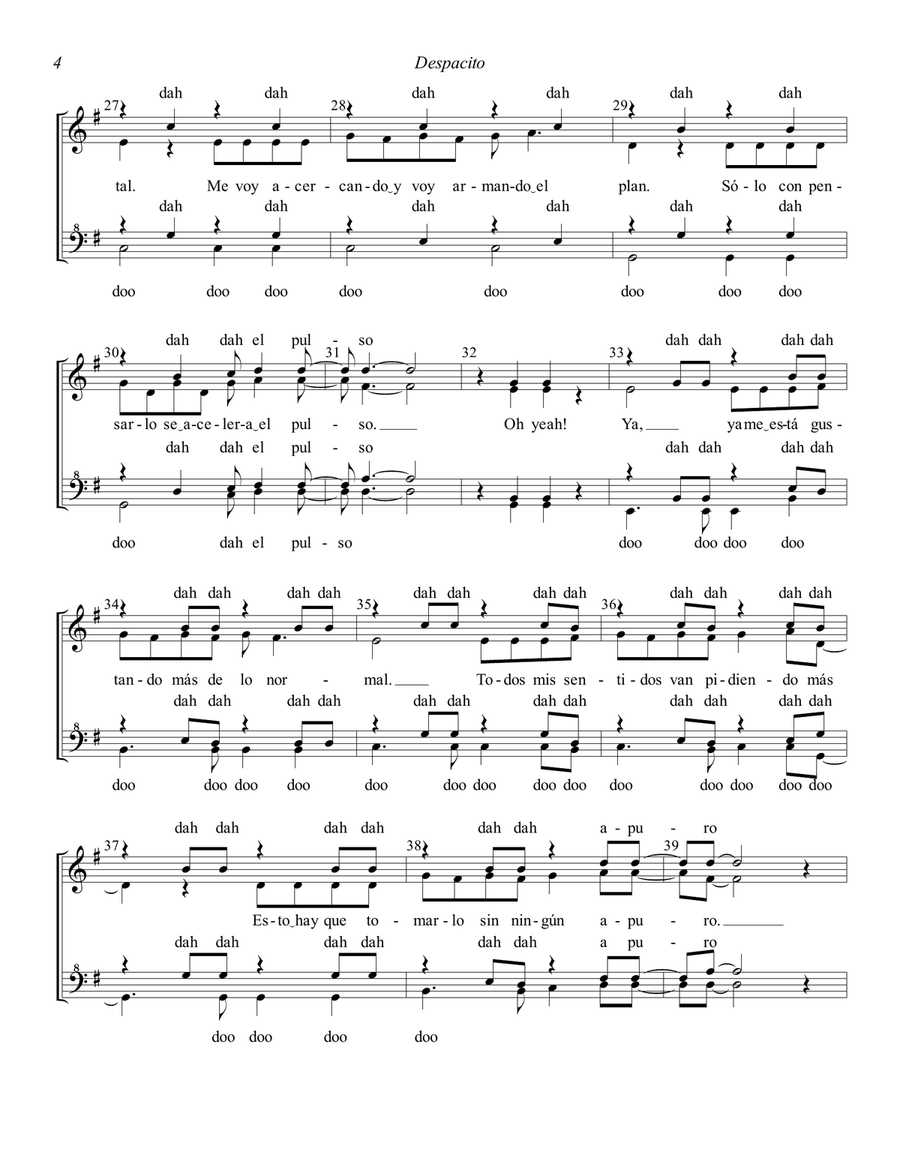 Despacito Despacito SSAA scores gallery preview page 4