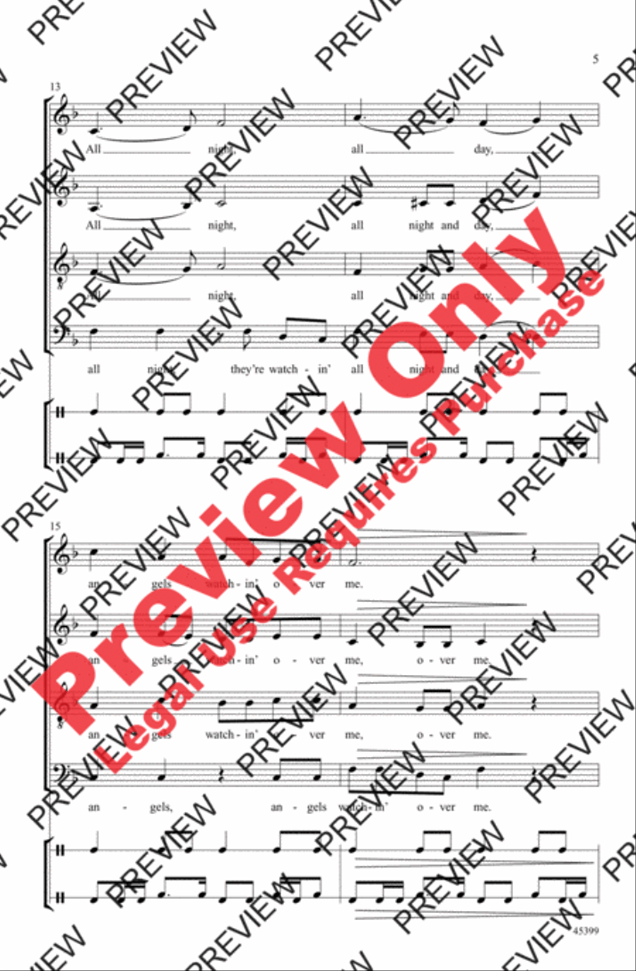 All Night, All Day 4-Part scores gallery preview page 4