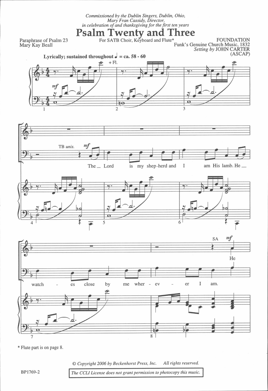 Psalm Twenty and Three 4-Part scores gallery preview page 2