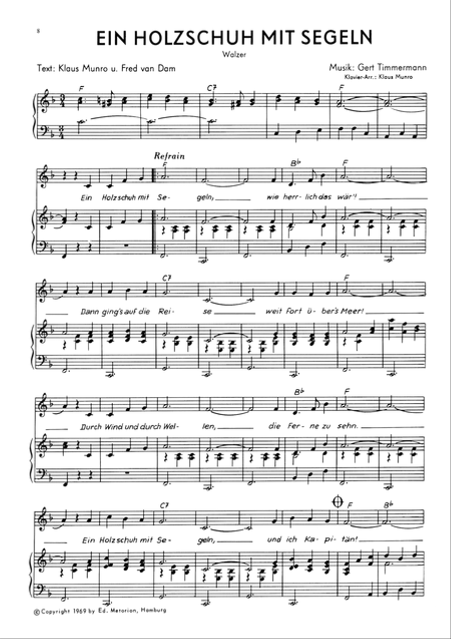Ein Holzschuh mit Segeln Piano, Vocal scores gallery preview page 3