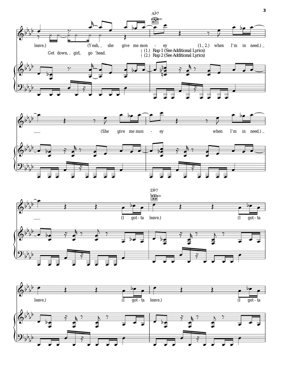Gold Digger Piano, Vocal, Guitar scores gallery preview page 3
