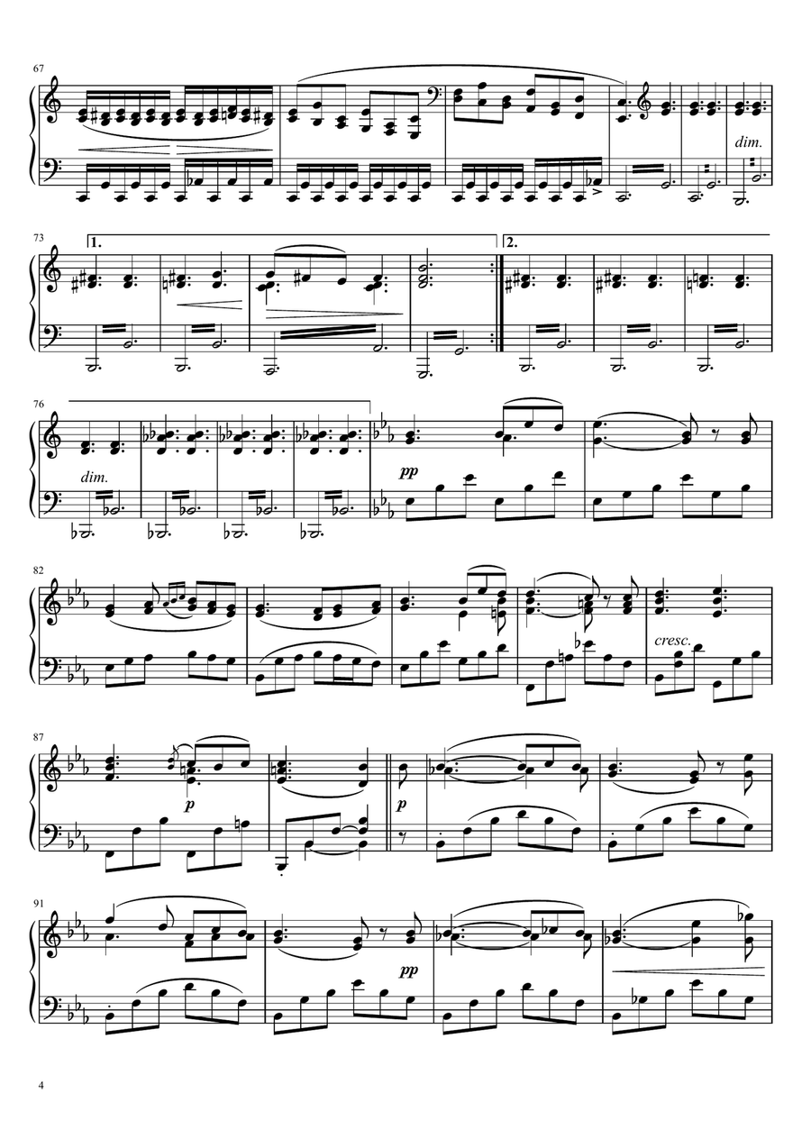 Schubert - Ein Klavierstück D.946 No.2 in E♭ Major - Original For Piano Solo Piano Solo scores gallery preview page 4