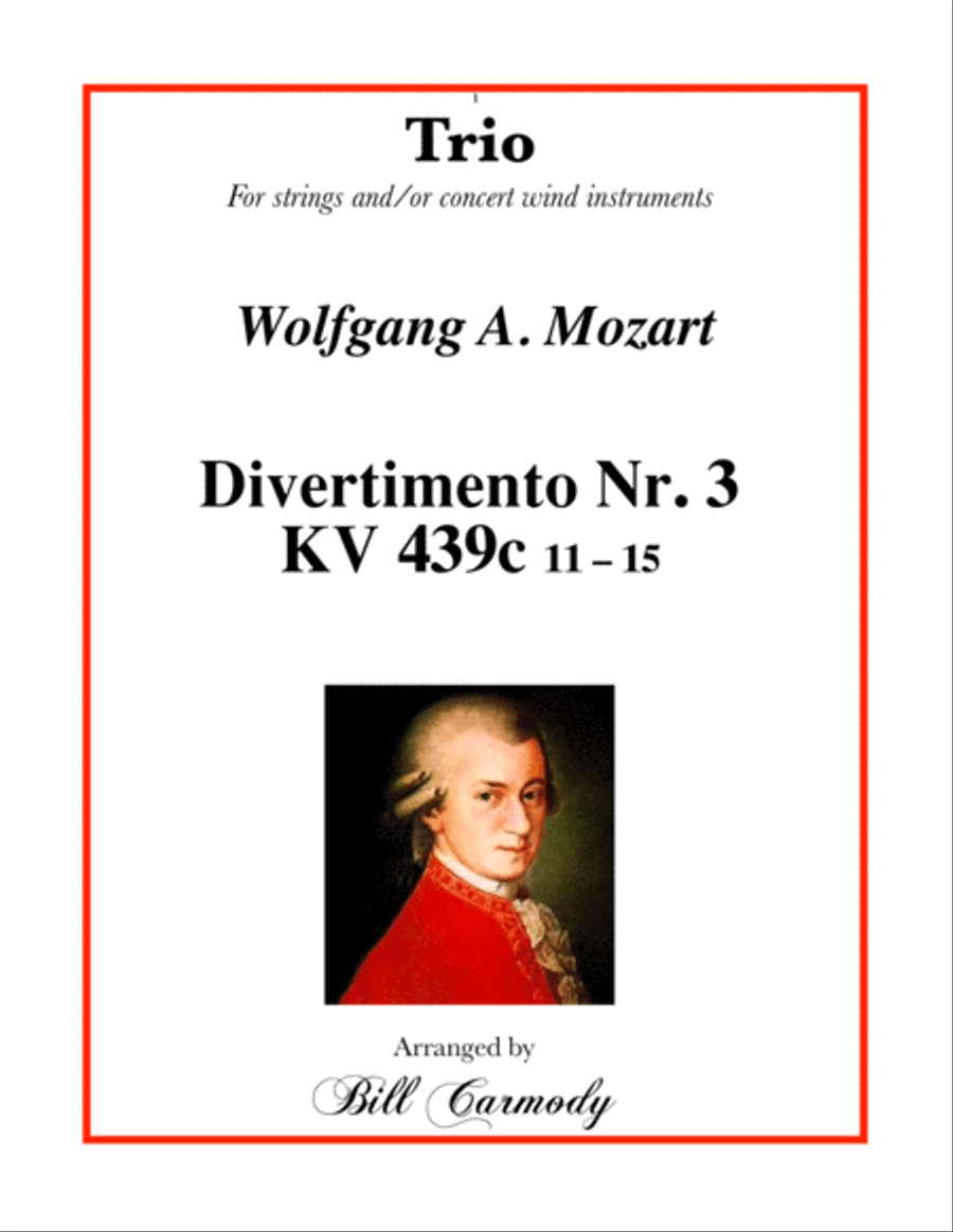 Mozart Divertimento Nr 3 concert pitch Small Ensemble scores gallery preview page 1