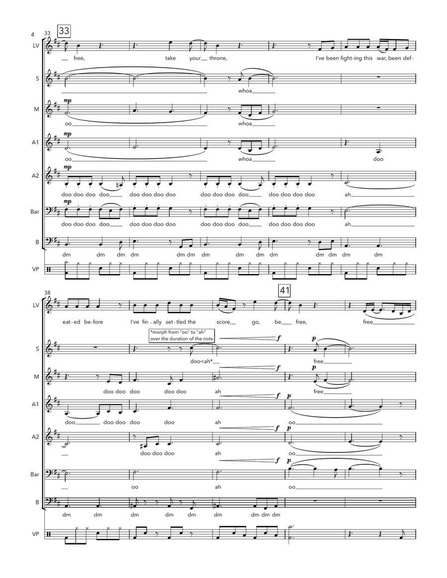 Free Free A Cappella scores gallery preview page 4