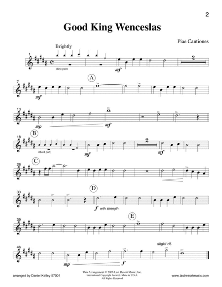 Intermediate Music for Four, Christmas, Part 2 - Alto Sax in Eb 73125 Small Ensemble scores gallery preview page 6