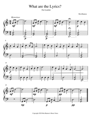 What are the Lyrics? Student Piano Solo