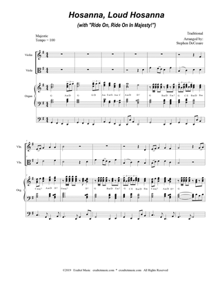 Hosanna, Loud Hosanna (with "Ride On, Ride On In Majesty!") (Duet for Violin & Viola - Alt. - Org.)