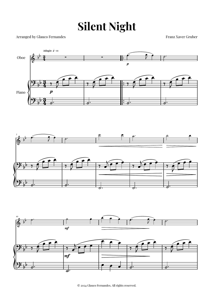 Silent Night | BEAUTIFUL Arrangement Piano scores gallery preview page 1