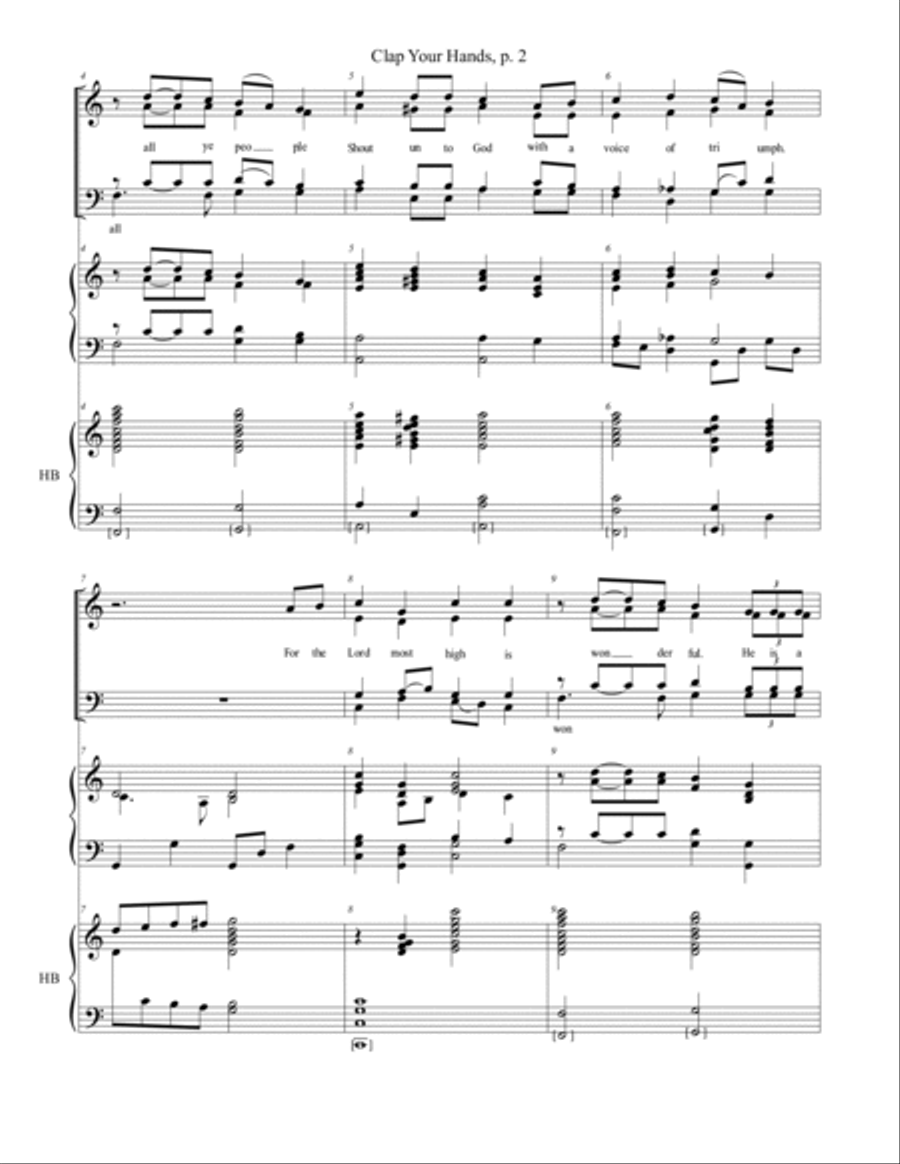 Clap Your Hands 4-Part scores gallery preview page 2