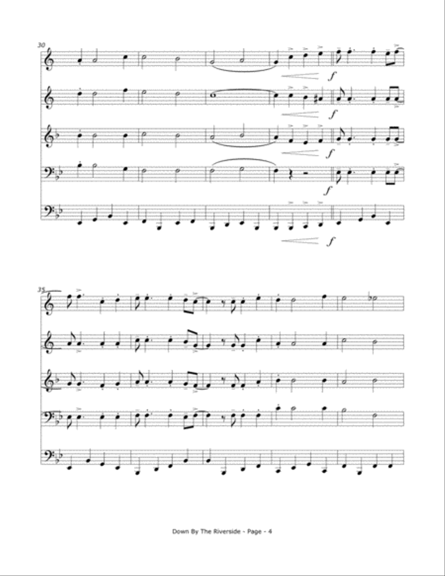 Down By The Riverside Brass Ensemble scores gallery preview page 5