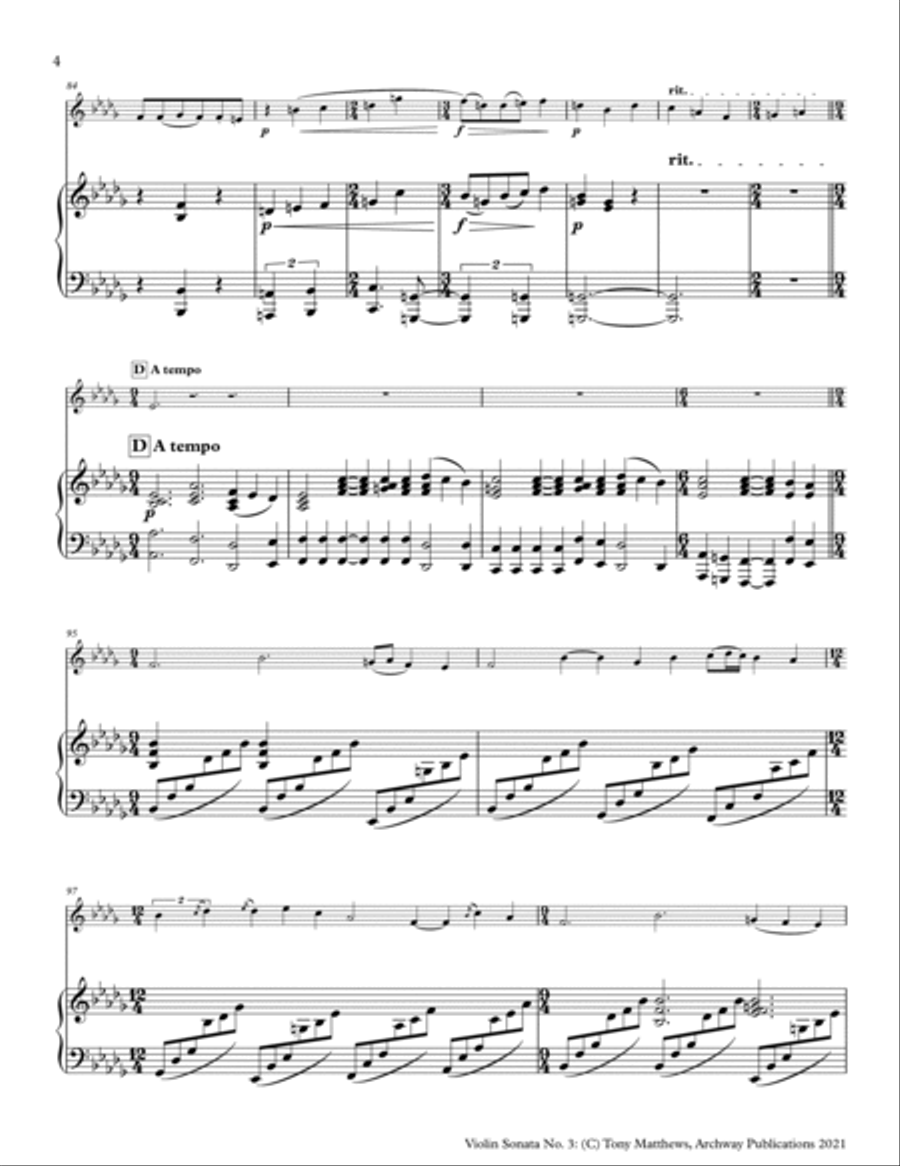 Violin Sonata No. 3 Violin scores gallery preview page 6