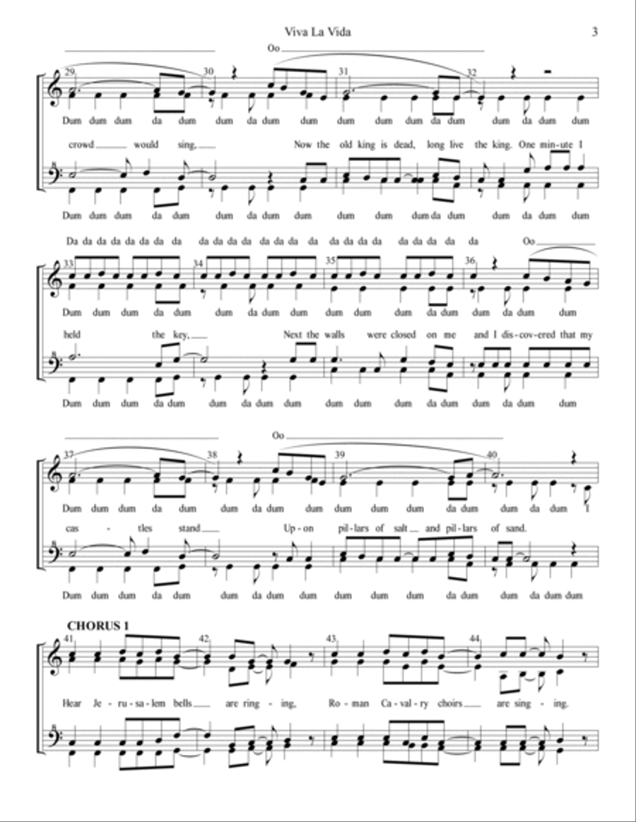 Viva La Vida SSAA scores gallery preview page 3