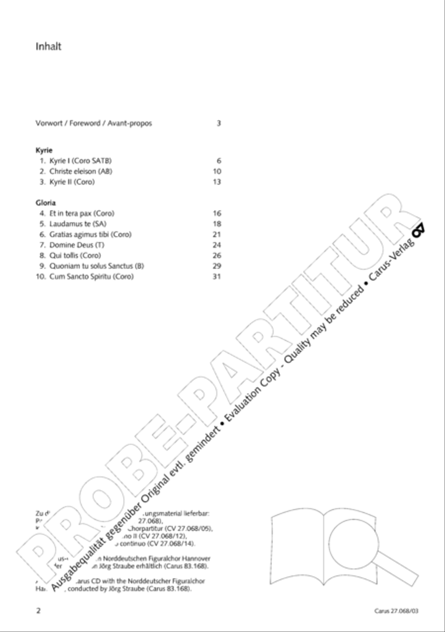 Mass in D minor (Missa in d) 4-Part scores gallery preview page 3