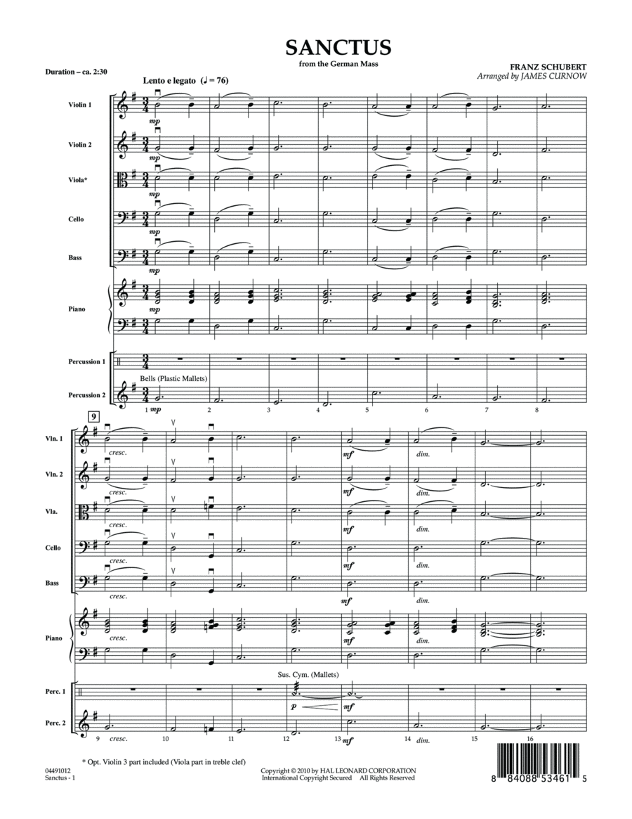 Sanctus (from German Mass) - Full Score