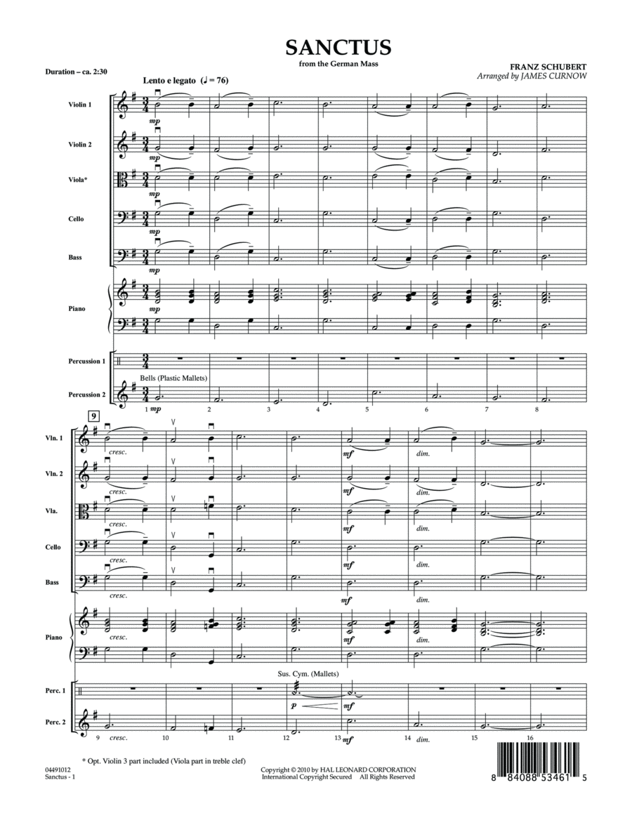 Sanctus (from German Mass) - Full Score Score scores gallery preview page 1