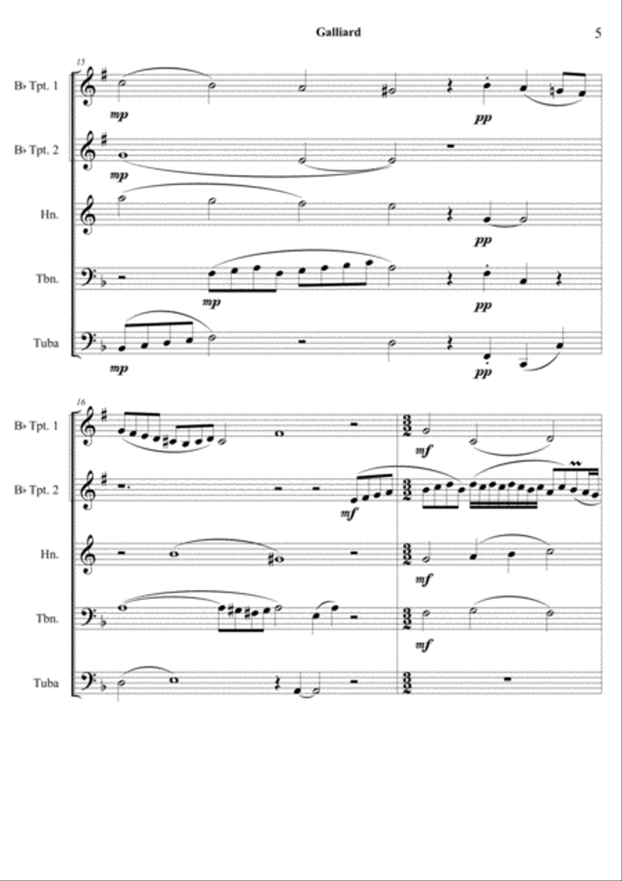 Wm. BYRD- in D minor for Brass Quintet Brass Quintet scores gallery preview page 5