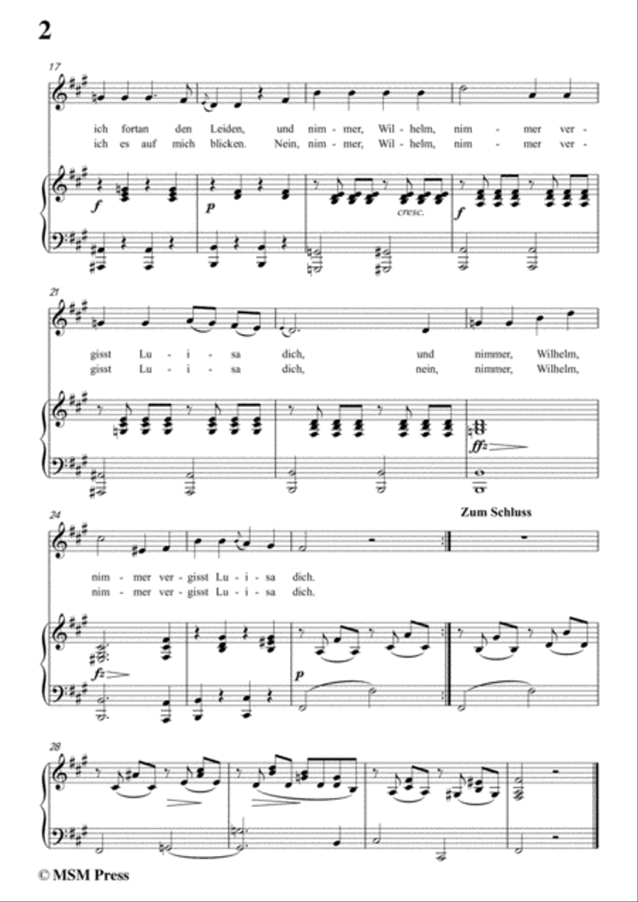 Schubert-Luisens Antwort,in f sharp minor,for Voice&Piano Voice scores gallery preview page 4