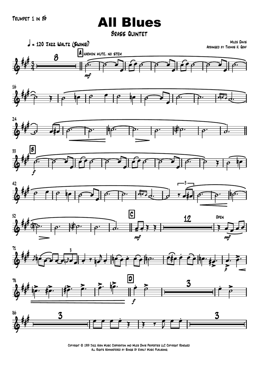 All Blues Brass Ensemble scores gallery preview page 6