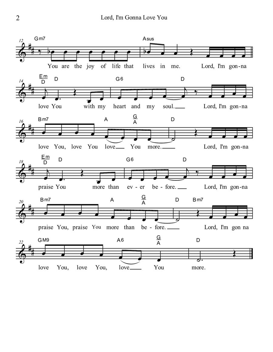 LORD, I'M GONNA LOVE YOU with CAST YOUR BURDEN, Lead Sheets (Includes Melody, Lyrics & Chords) Piano scores gallery preview page 3