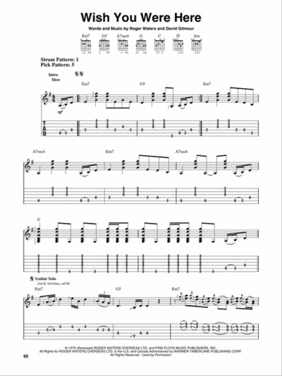 Pink Floyd Pink Floyd Guitar Tablature scores gallery preview page 7