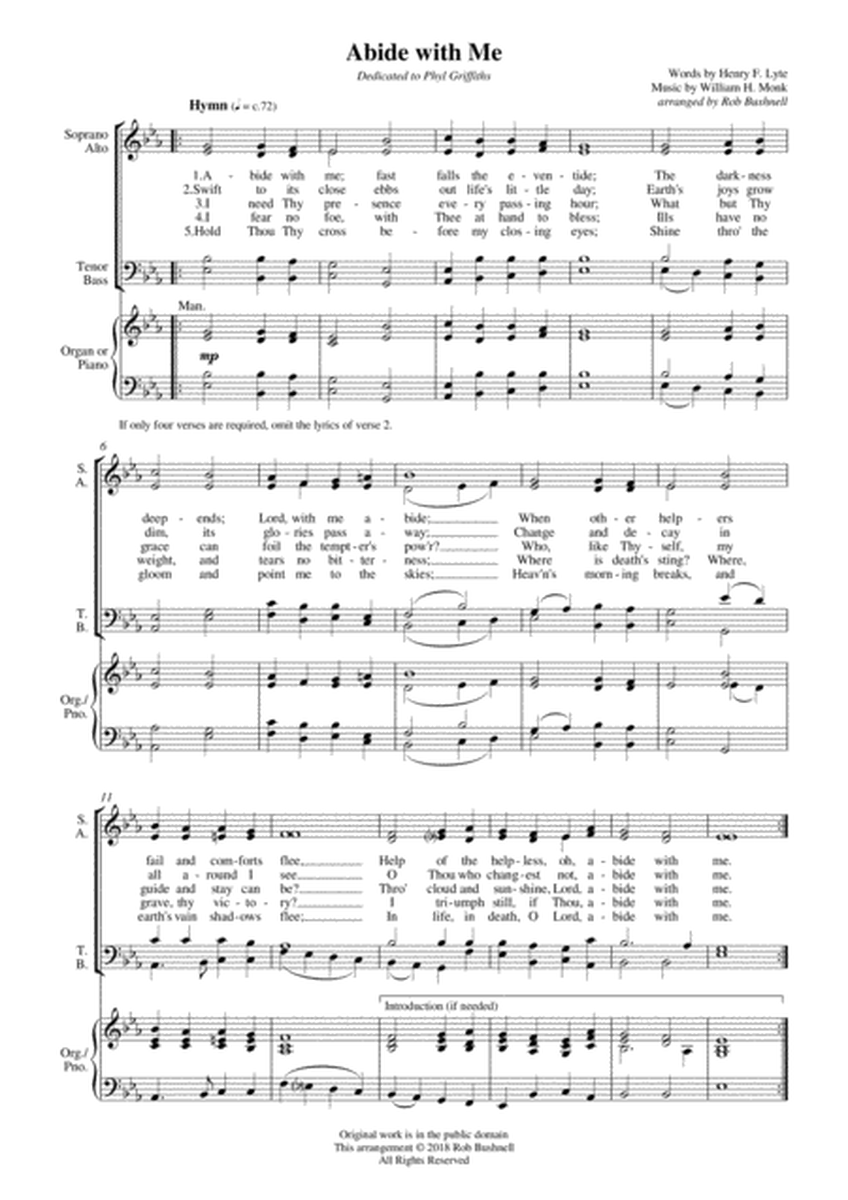 "Abide with Me"/"Eventide" (Monk) - Choir (SATB) and Piano/Organ image number null