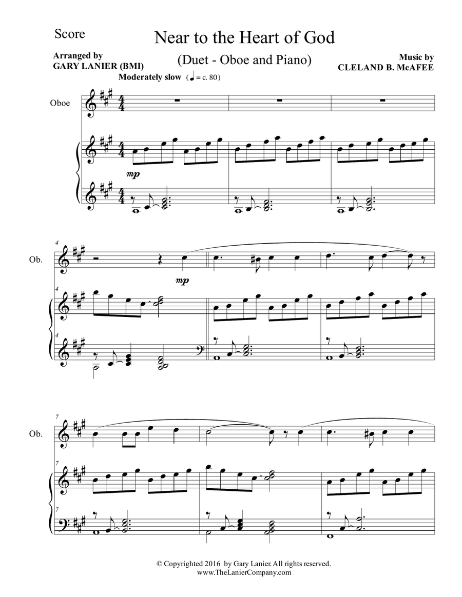 3 HYMNS OF PEACE AND COMFORT (for Oboe with Piano - Instrument Part included) Piano scores gallery preview page 2