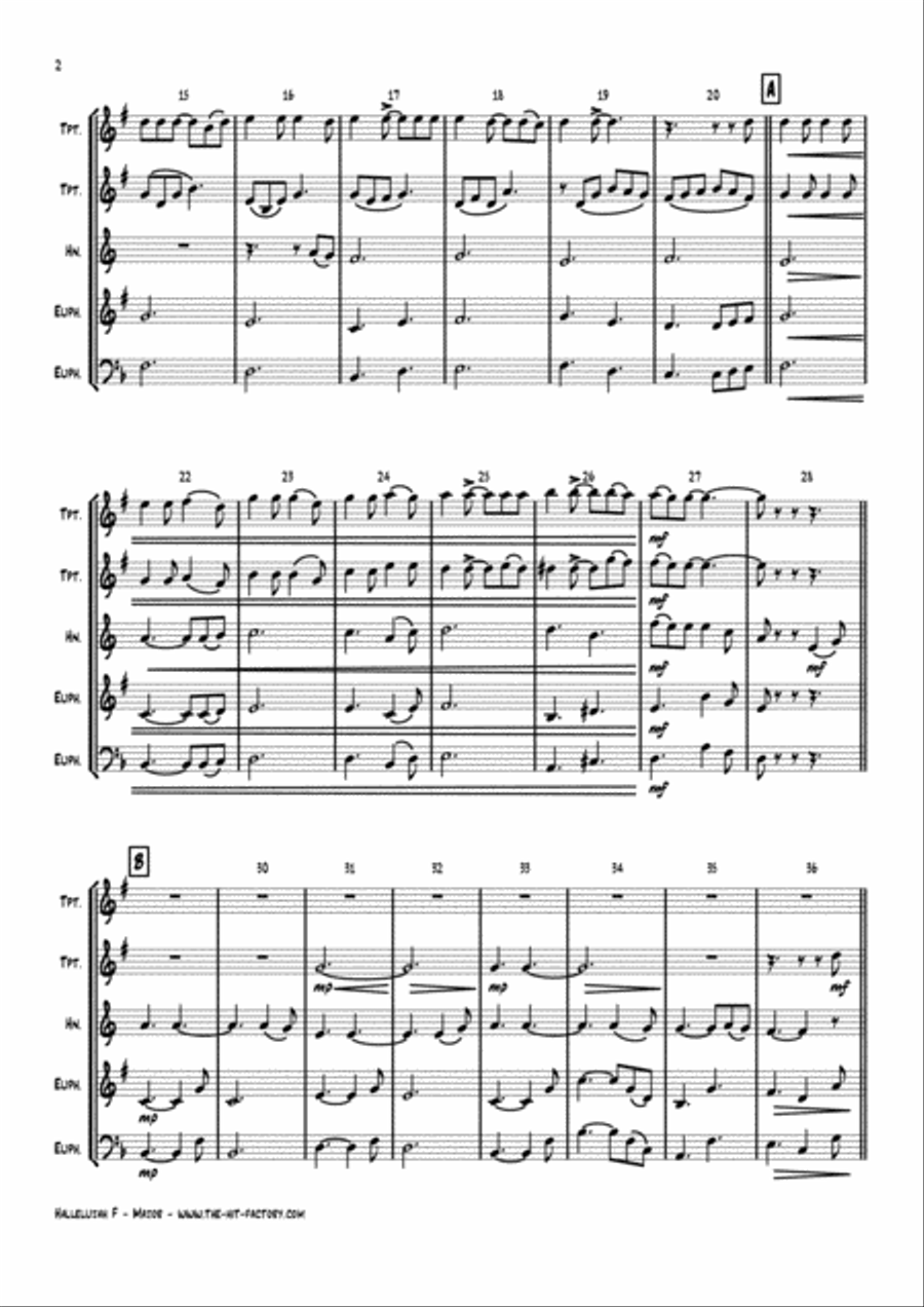 Hallelujah Euphonium scores gallery preview page 2