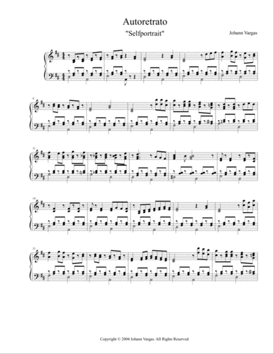 Selfportrait Piano Solo scores gallery preview page 1