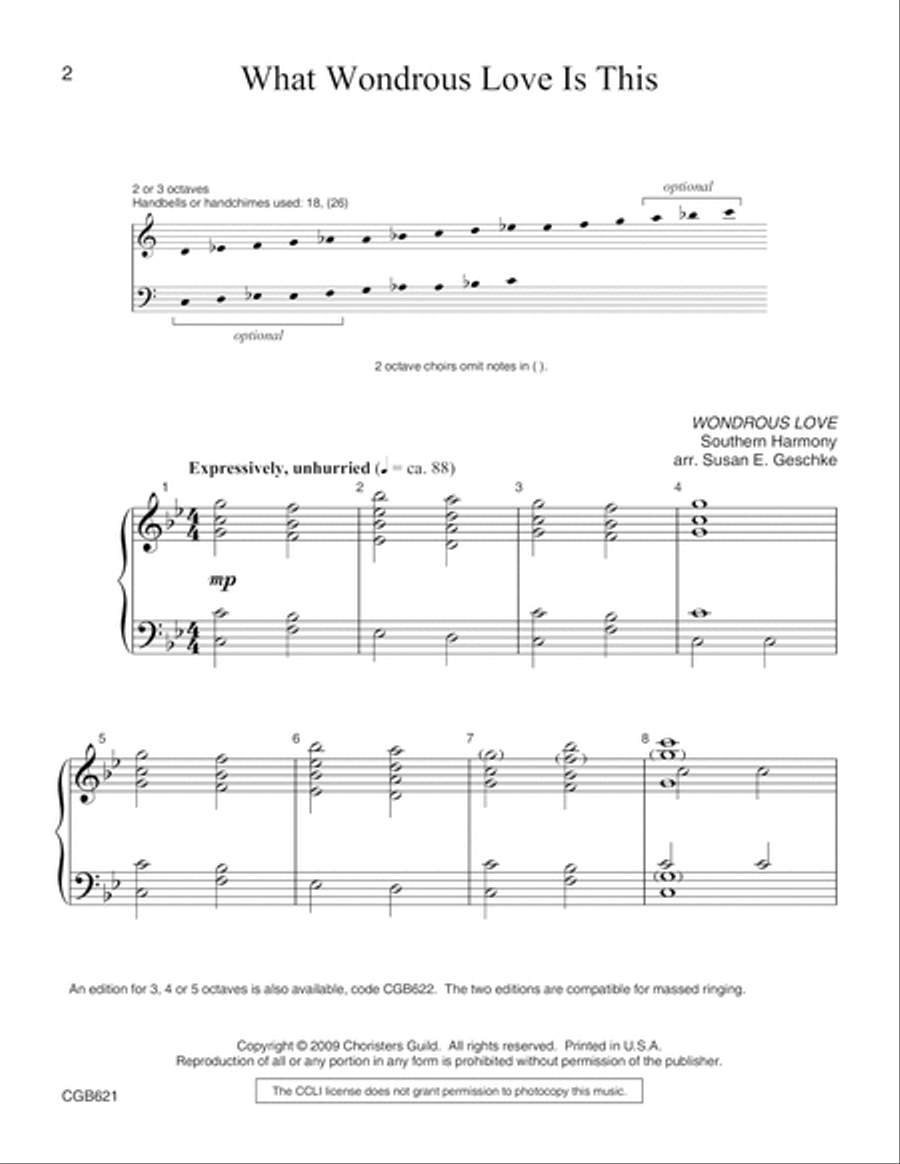 What Wondrous Love Is This 2 or 3 octaves 3-Octaves scores gallery preview page 2