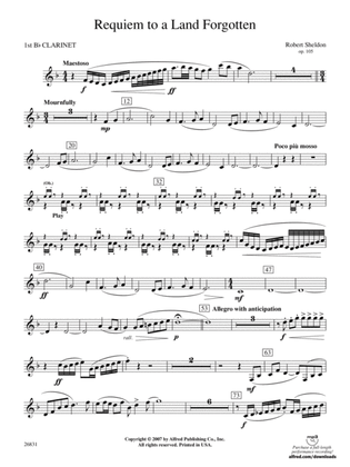 Requiem to a Land Forgotten: 1st B-flat Clarinet