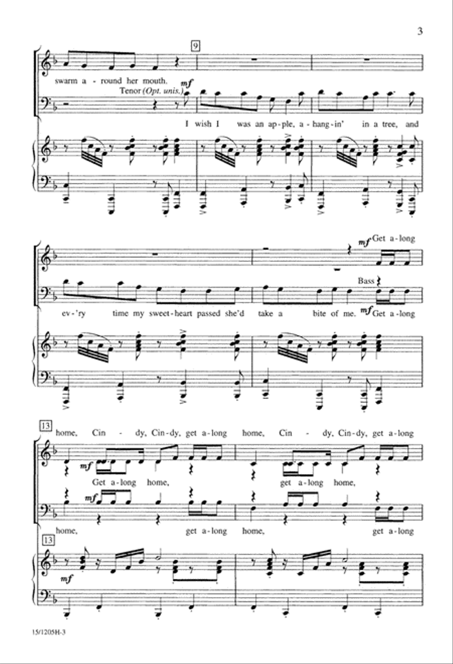 American Folk Rhapsody 4-Part scores gallery preview page 3