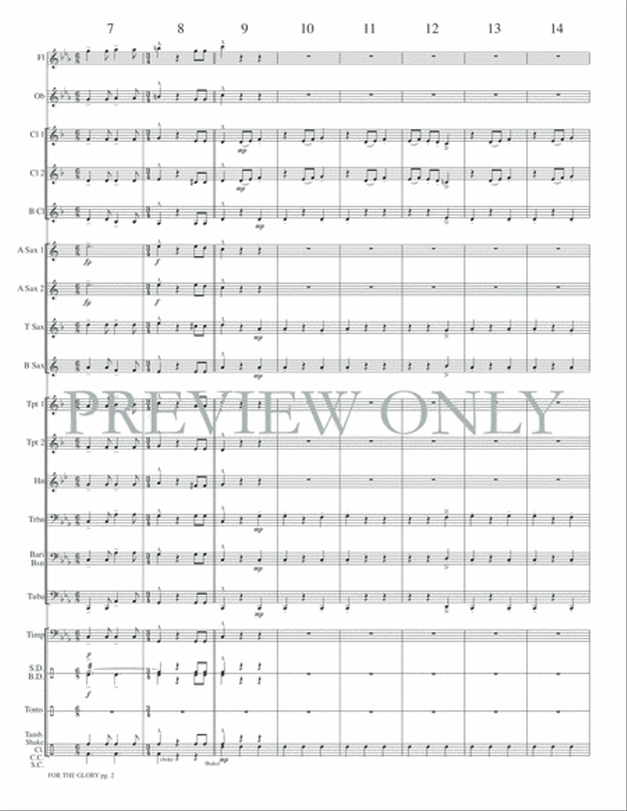 For the Glory For the Glory Concert Band scores gallery preview page 5