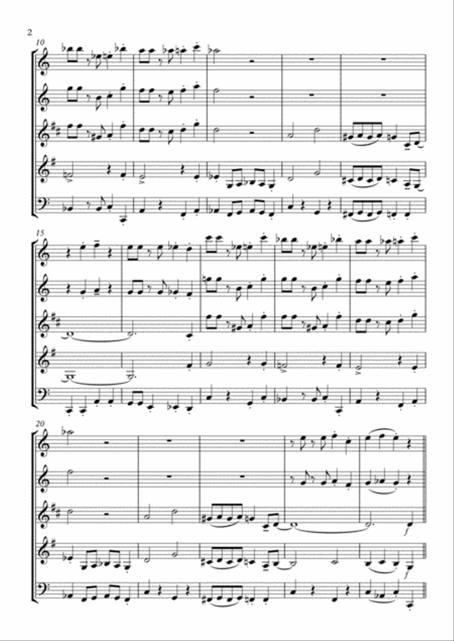 The Flapper's Ball (1920s style): Wind Quintet Woodwind Quintet scores gallery preview page 2
