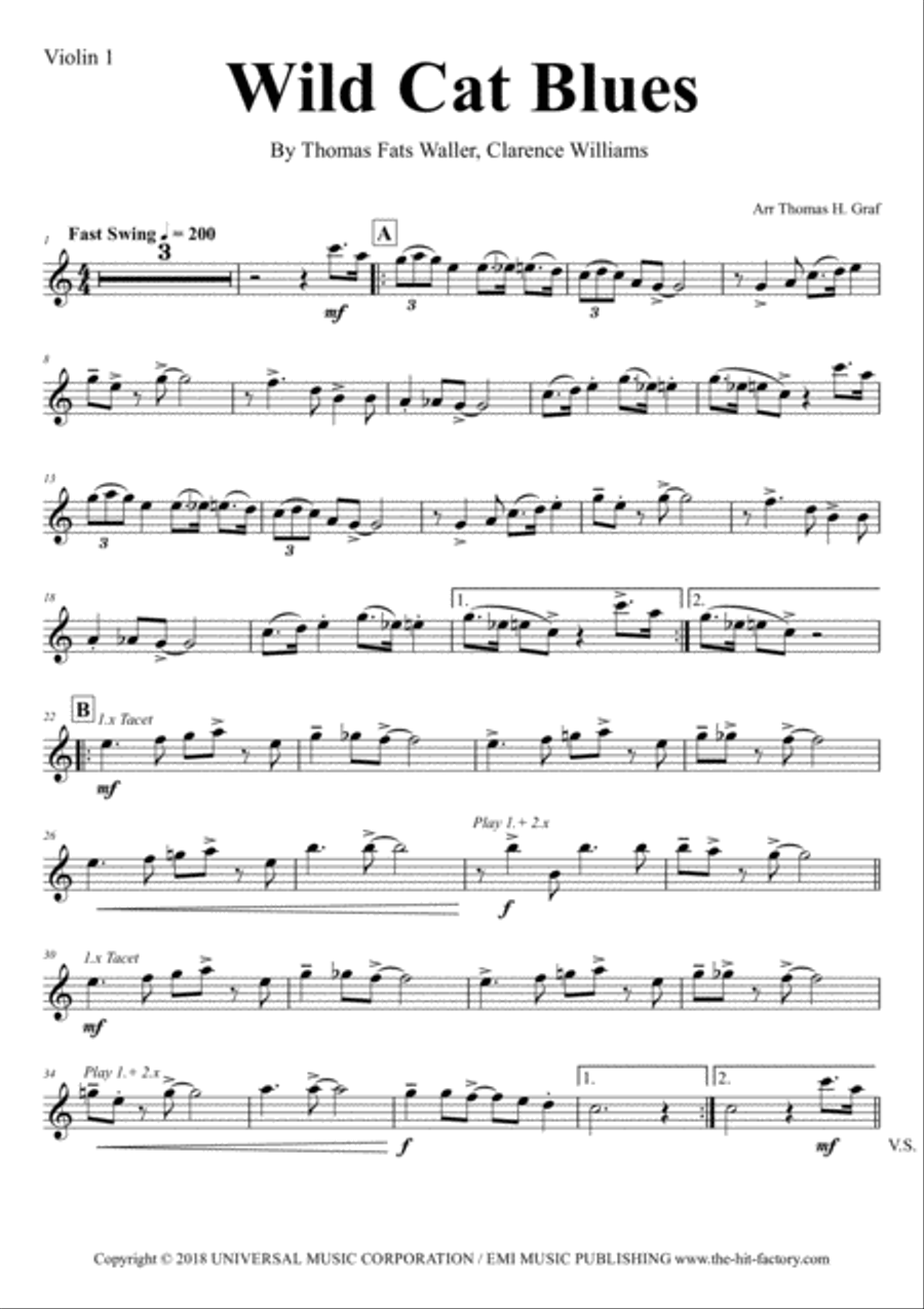 Wildcat Blues String Quintet scores gallery preview page 6