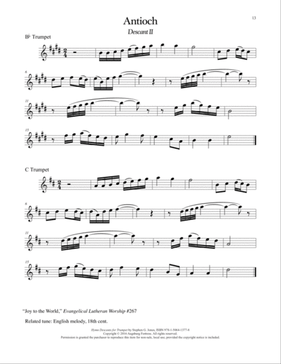 Hymn Descants for Trumpet C Trumpet scores gallery preview page 14