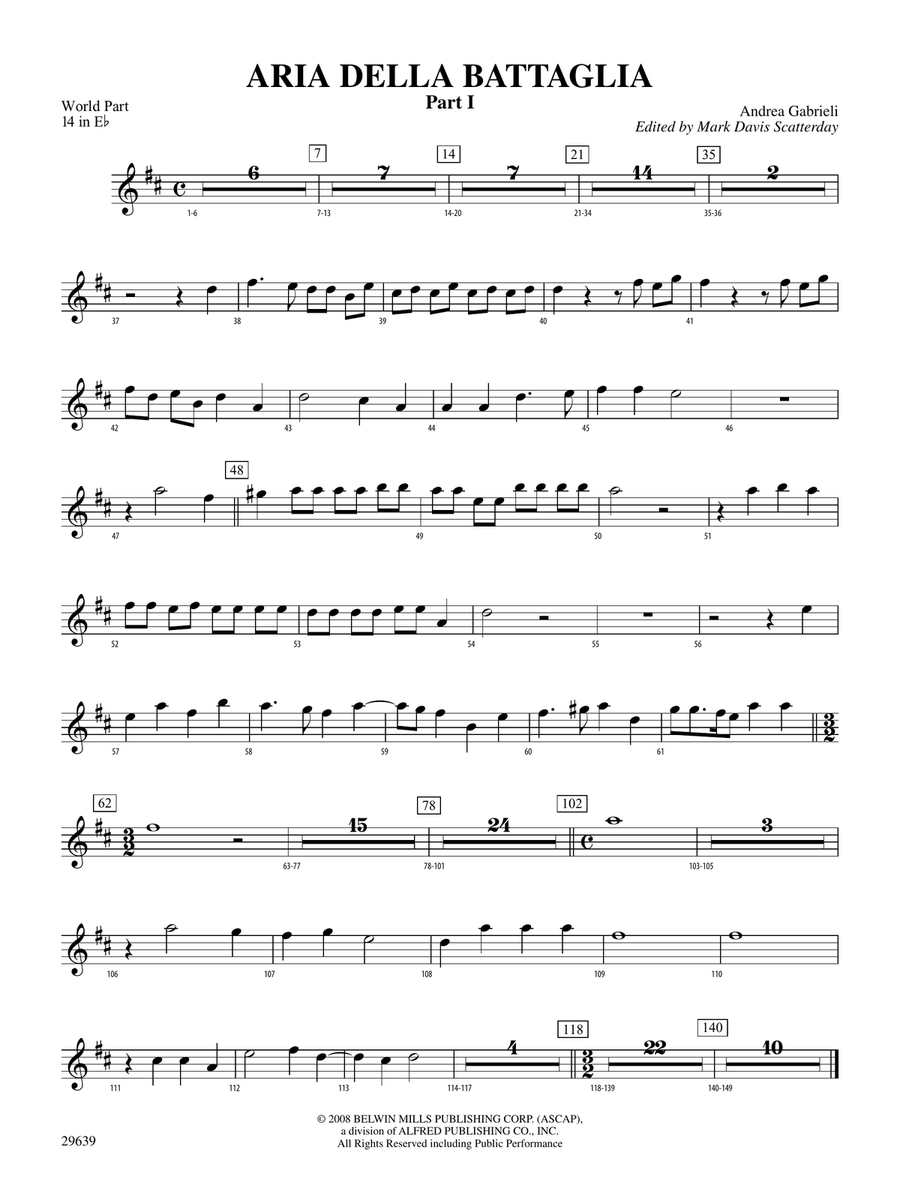 Aria Della Battaglia: (World Part) 14 in Eb
