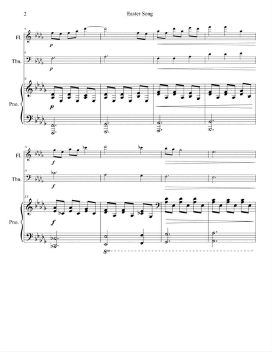 Easter Song Hear The Bells Ringing Flute scores gallery preview page 3