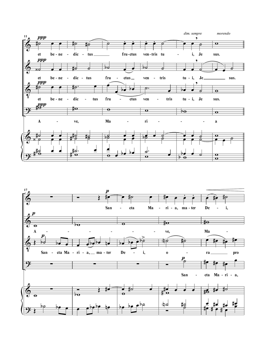 Verdi Ave Maria from Quattro pezzi sacri 4-Part scores gallery preview page 2