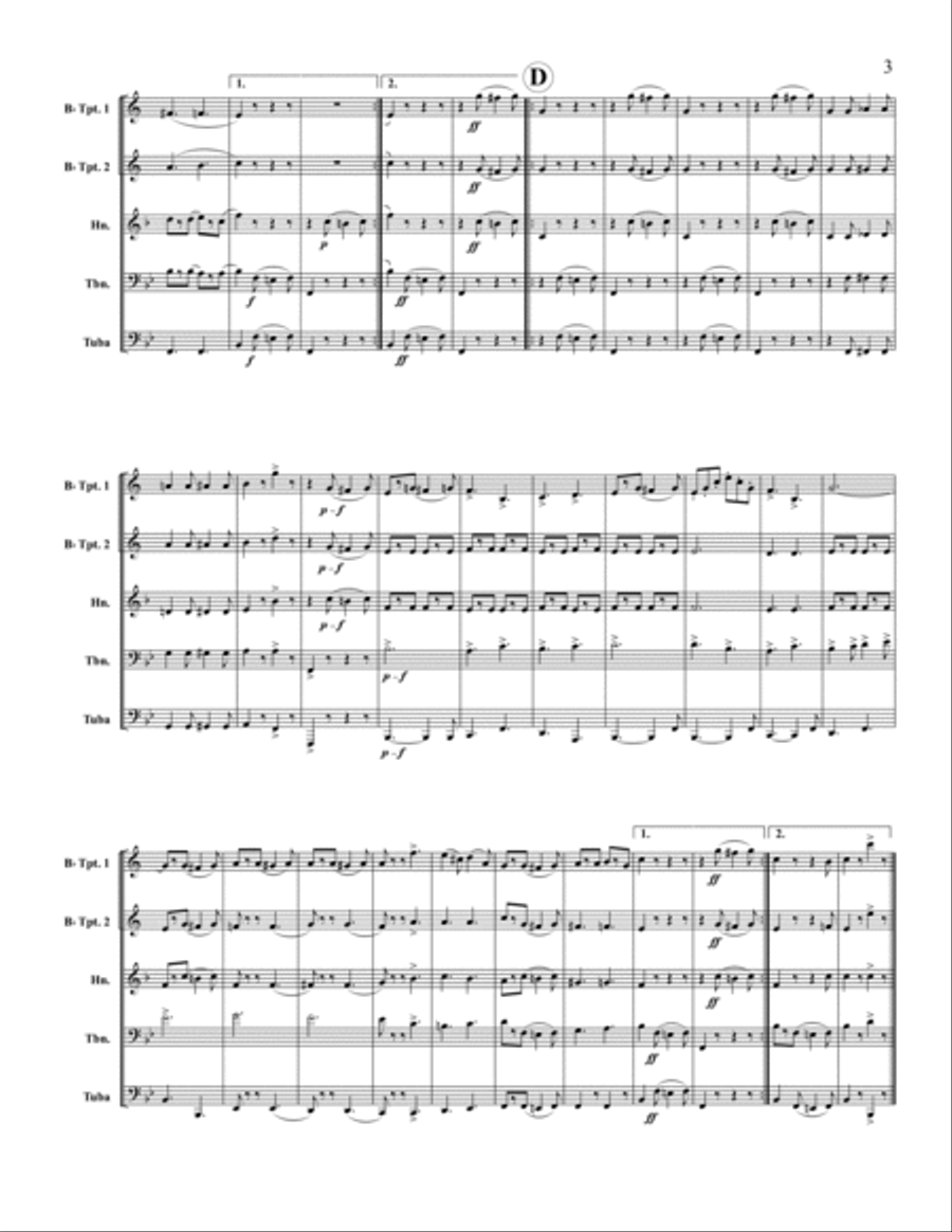 Washington Post March Brass Quintet scores gallery preview page 3