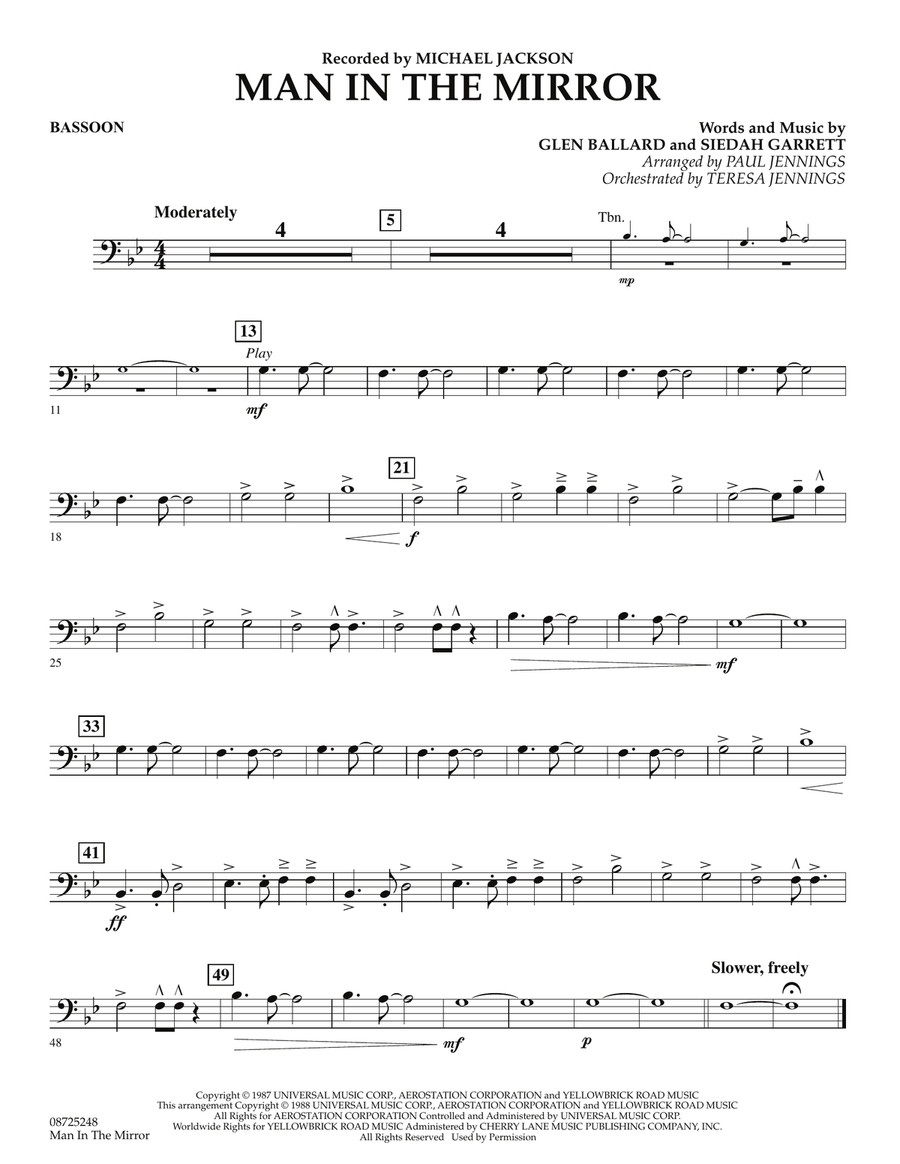 Man In The Mirror - Bassoon Concert Band scores gallery preview page 1