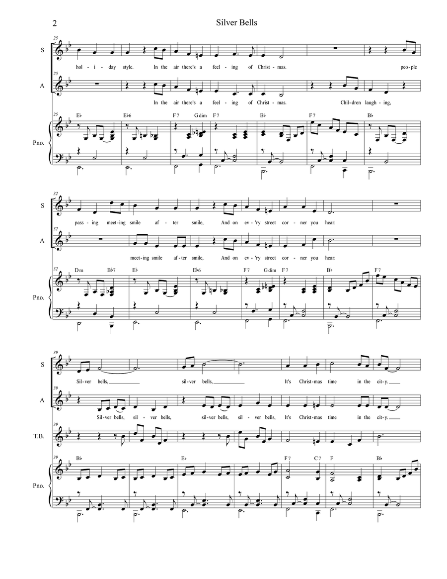 Silver Bells Silver Bells Alto Voice scores gallery preview page 2
