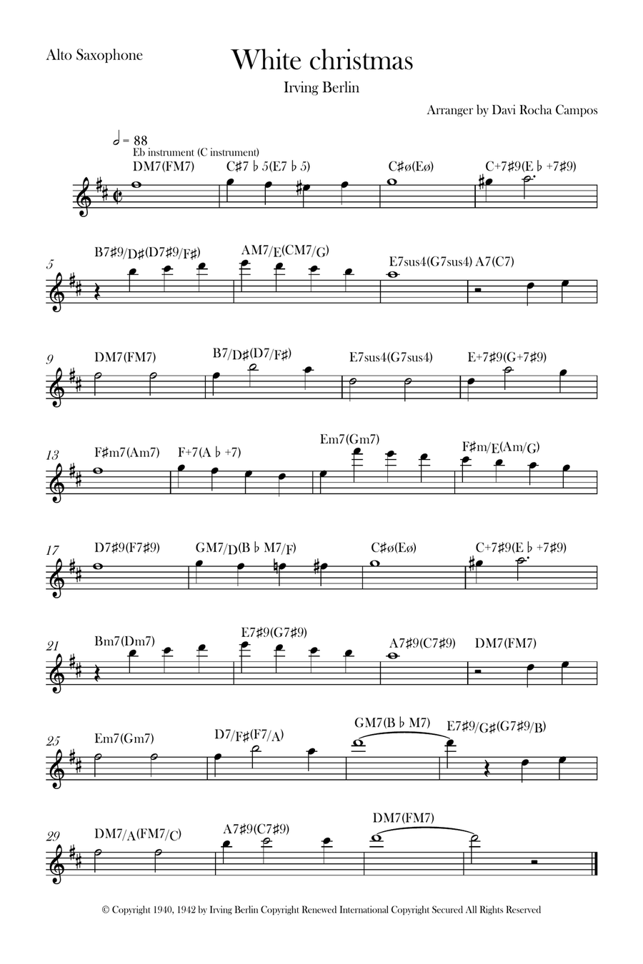 White Christmas Alto Saxophone scores gallery preview page 1