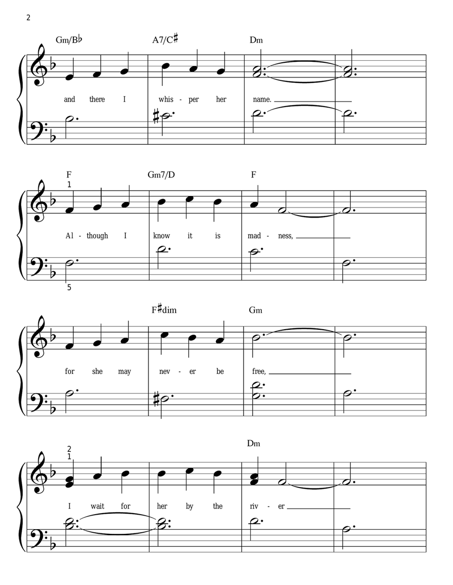 The River Seine (La Seine) Easy Piano scores gallery preview page 2