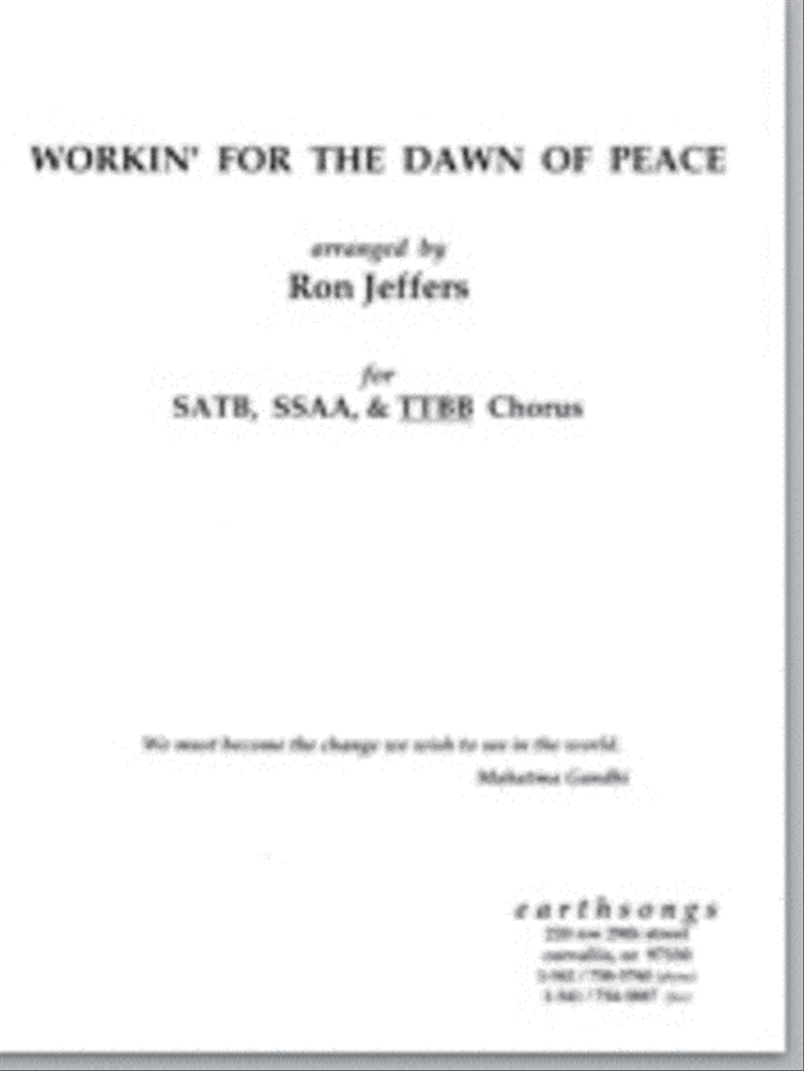 workin' for the dawn of peace TTBB scores gallery preview page 1