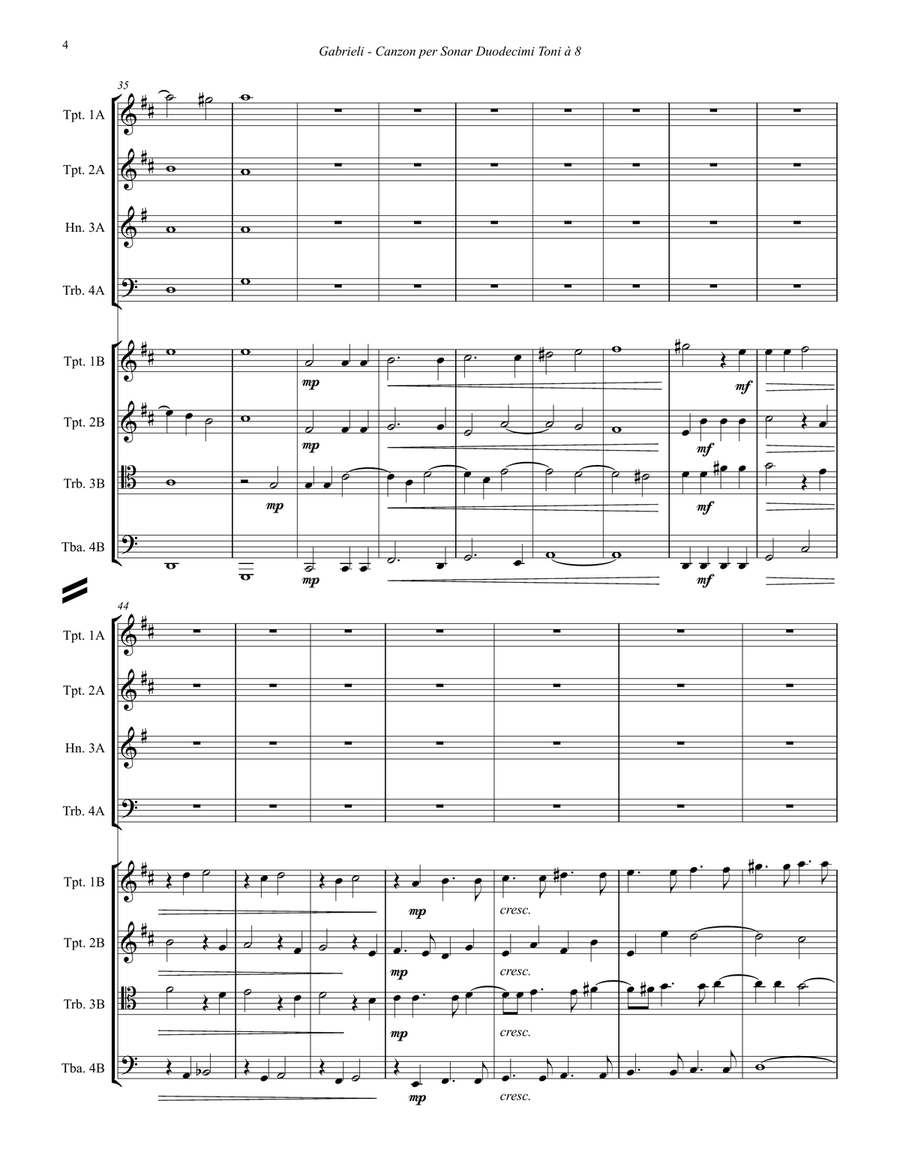 Canzon per Sonar Duodecimi Toni a 8 for 8-part Brass Ensemble Large Ensemble scores gallery preview page 4