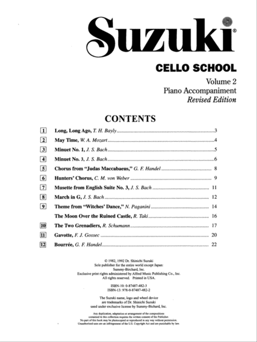 Suzuki Cello School, Volume 2