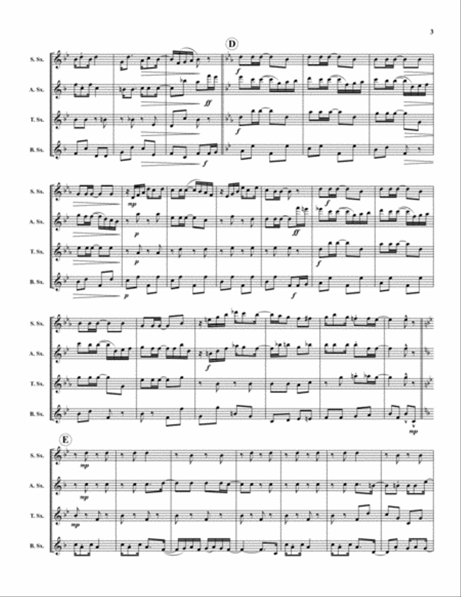 Swipesy Cake Walk Swipesy Cake Walk Saxophone Quartet scores gallery preview page 3
