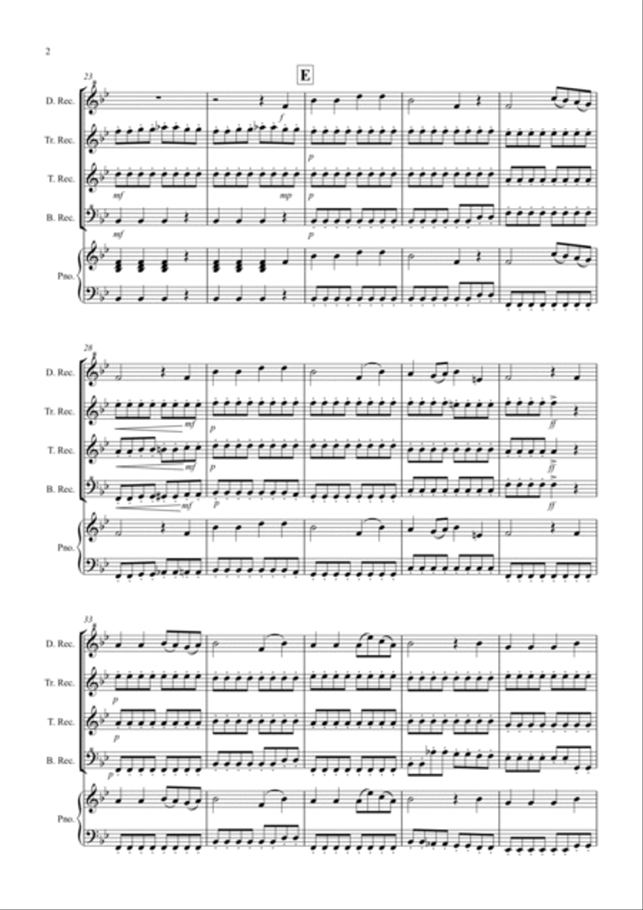 Schubert Rocks! for Recorder Quartet Soprano Recorder scores gallery preview page 2