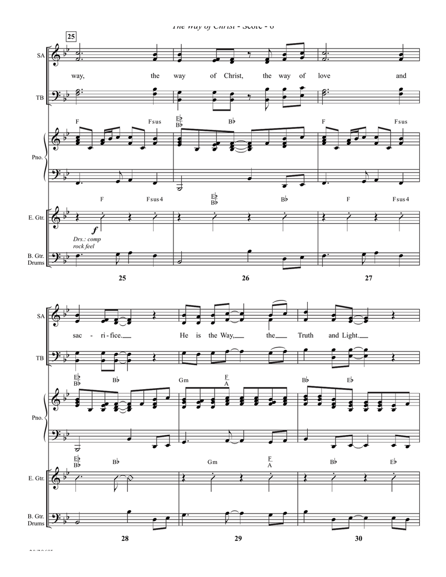 The Way of Christ - Downloadable Rhythm Section Score and Parts Rhythm Section scores gallery preview page 6